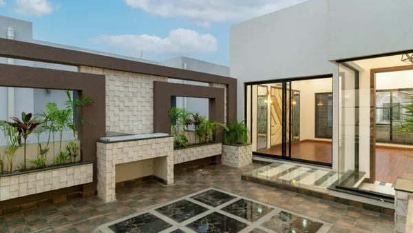 Beautiful outdoor living space with patio and pergola